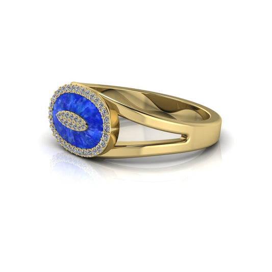 The last love ring featuring lapis lazuli & moissanite