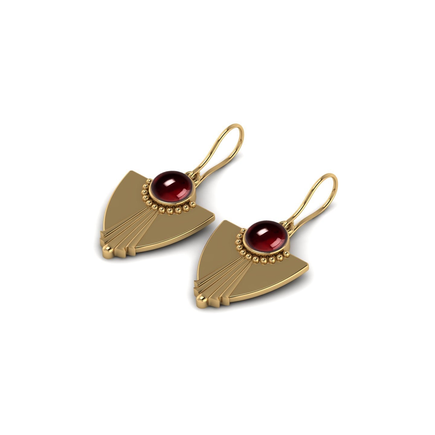 Legendary Garnet Southern Fan Earrings