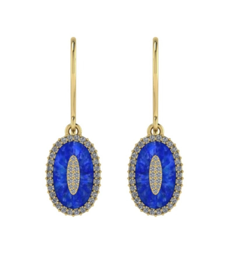 The last love drop earrings featuring lapis lazuli & moissanite