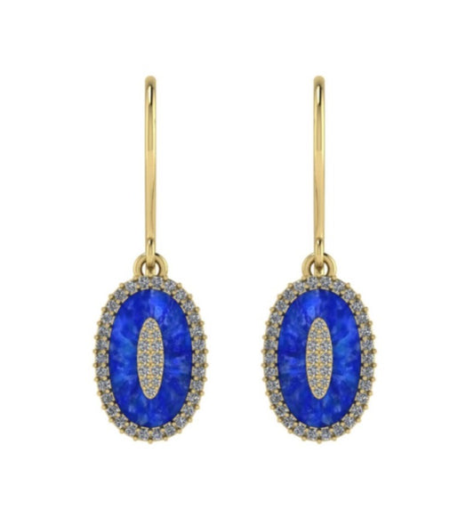 The last love drop earrings featuring lapis lazuli & moissanite