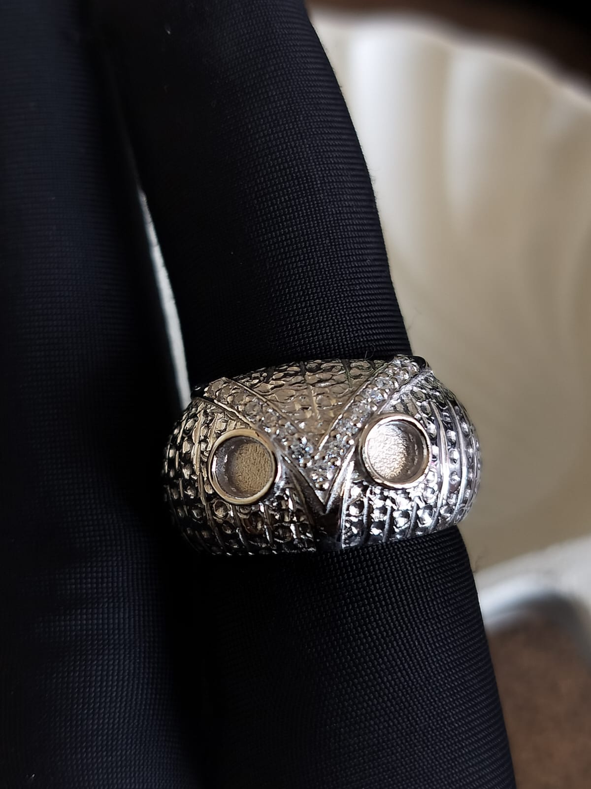 Unisex Custom Owl Ring featuring fabric from Elvis owned clothing with letter of authenticity