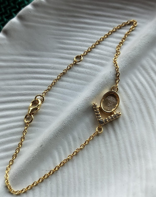 The 68 Special Collection-Custom Vermeil Bracelet Featuring Fabric From Elvis Owned Clothing With Letter of Authenticity