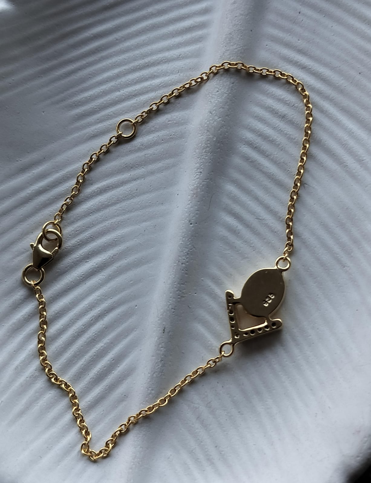 The 68 Special Collection-Custom Vermeil Bracelet Featuring Fabric From Elvis Owned Clothing With Letter of Authenticity