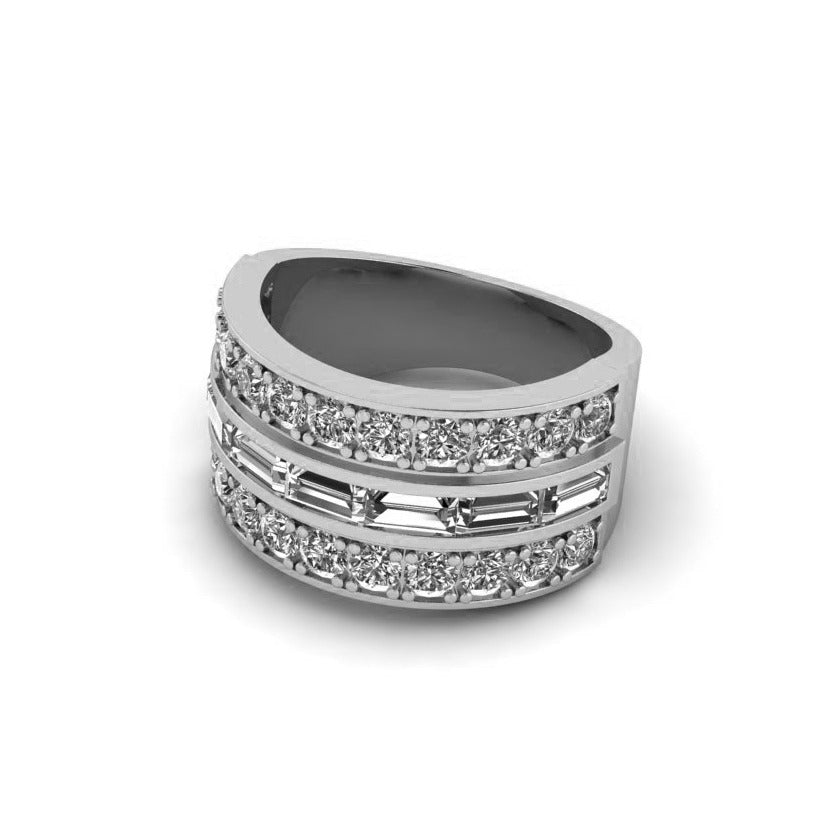 The King's moissanite setting vermeil band