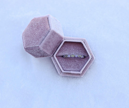 Memorial Band-Birthstone Ring for Ashes, Hair, Fabric, Breastmilk