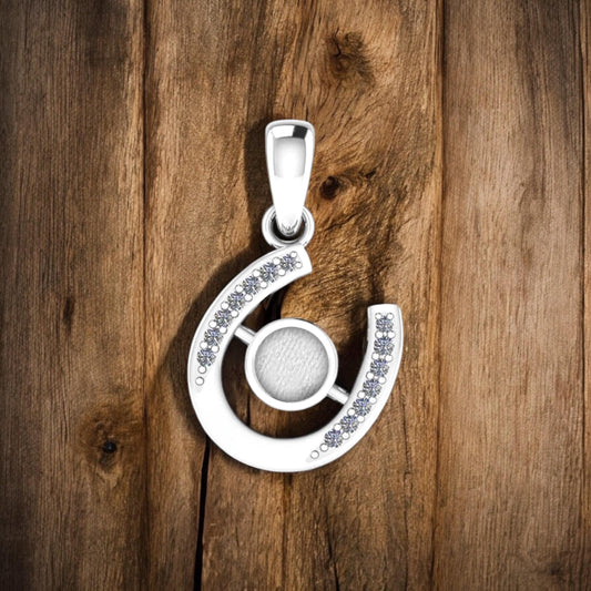 Horseshoe Memorial Necklace for Ashes, Hair, Fabric, Breastmilk
