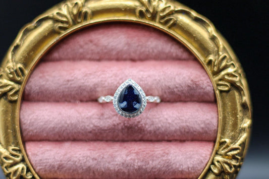 Memorial Pear Ring for Ashes, Hair, Fabric, Breastmilk