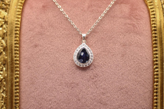 Elvis Owned Clothing Swatch Pear Pendant Necklace With Letter of Authenticity