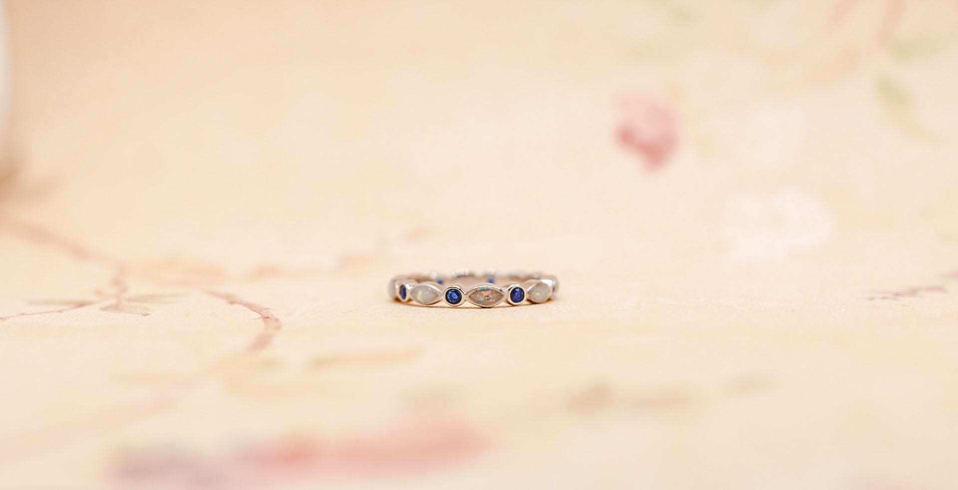 Memorial Band-Birthstone Ring for Ashes, Hair, Fabric, Breastmilk