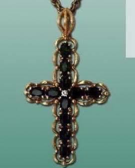 Women’s Elvis Owned Clothing Swatch Vermeil Cross Inspired Pendant Necklace With Letter of Authenticity