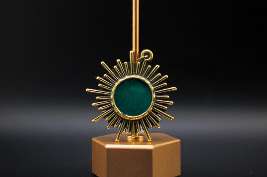 Elvis Owned Clothing Swatch Antique Bronze Sun Pendant Necklace With Letter of Authenticity