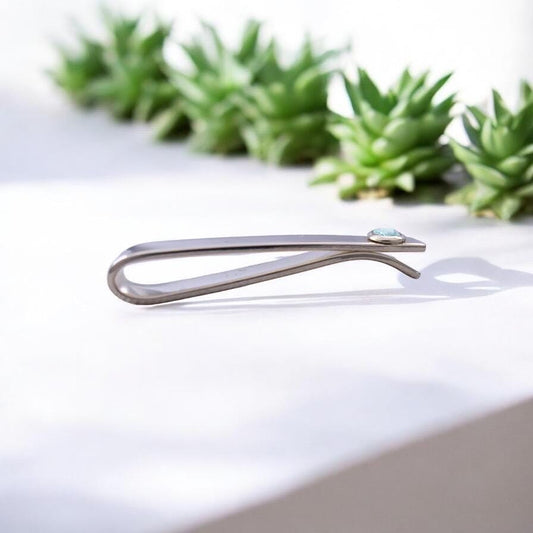 Elvis Owned Clothing Swatch Tie Clip With Letter of Authenticity