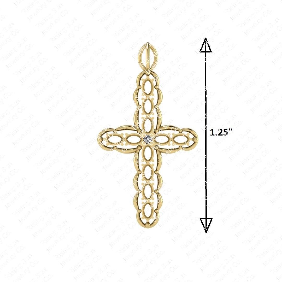 Women’s Elvis Owned Clothing Swatch Vermeil Cross Inspired Pendant Necklace With Letter of Authenticity